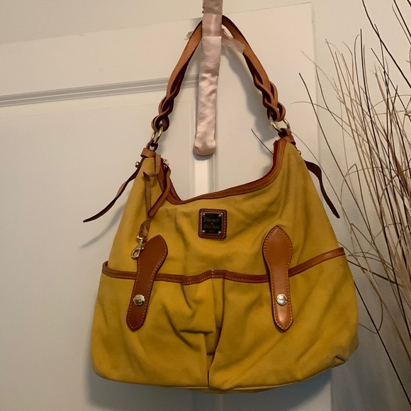 Dooney & Bourke Bags Large Yellow Fabric Dooney And Bourke Shoulder Bag Poshmark